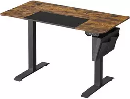 Songmics Reguliuojamo aukščio stalas, 120x60x72-120 cm, rudas/juodas