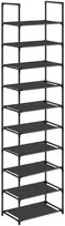 Songmics Batų lentyna, 45x28x173 cm, juoda
