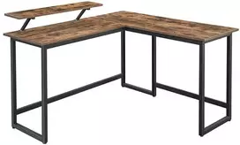 Songmics Kompiuterio stalas, 140x130x92.2 cm, rudas