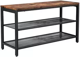 Songmics Batų suoliukas, 80x30x44.5 cm, rudas ir juodas