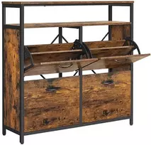 Songmics Batų spintelė, 98.3x30x96.5 cm, juoda