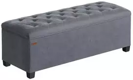 Songmics Pufas su daiktadėže 40 x 110 x 40 cm pilka