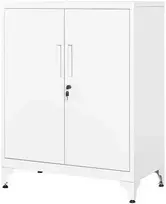 Songmics Dokumentų spintelė su užraktu 40 x 80 x 90 cm balta