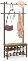 Promotions Drabužių kabykla su suoliuku ir batų laikymo vieta, 71x30x170 cm, ruda
