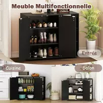 Promotions Batų spintelė, 3-jų lygių su reguliuojamomis lentynomis, 80x31x64.5 cm, juoda