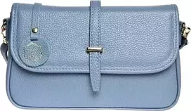Luisa Vannini Women's leather crossbody handbag LV 1938 Celeste Scuro