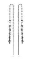 Again Jewelry Sidabriniai grandinėlės auskarai su hematitu AJKNS006