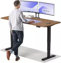 Elektrinis reguliuojamo aukščio stalas Desktronic HomePro Juodas/Riešutmedis, 180x80cm, Dvigubas motoras, USB ir USB-C įkrovimo lizdai