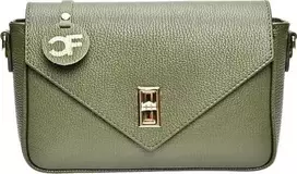 Carla Ferreri Moteriška odinė rankinė per petį CF1948T Verde Militare