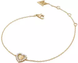 Guess Auksuota sidabrinė apyrankė „Heart Jardin“ JSBB04454JWYG
