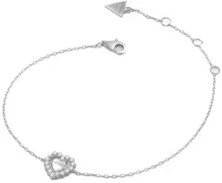 Guess Sidabrinė moteriška apyrankė „Heart Jardin“ JSBB04457JWRH