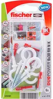 FISCHER DUOPOWER kaištis 6×30 su apvaliu kabliu /6vnt. BALTI