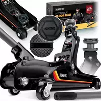 Hidraulinis automobilinis domkratas, žemo profilio, sunkiasvoris, automobiliams ir furgonams, 2.5 tonos keliamosios galios, su guminiais padais