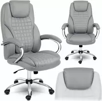 Biuro kėdė, ergonomiškas dizainas, reguliuojamas aukštis, supimo funkcija, pilka vadovo kėdė, patogi darbo kėdė