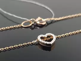 Best Diamonds Auksinė grandinėlė Širdelė su briliantais