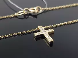 Best Diamonds Auksinė grandinėlė su Kryžiuku ir briliantais