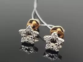 Best Diamonds Auksiniai auskarai su briliantais
