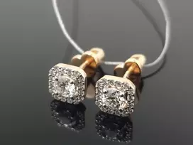 Best Diamonds Auksiniai auskarai su briliantais