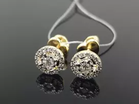 Best Diamonds Geltono aukso auskarai su briliantais