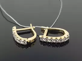 Best Diamonds Geltono aukso auskarai su briliantais