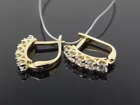 Best Diamonds Geltono aukso auskarai su briliantais