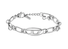 Unisex apyrankė Diesel D Logo DX1599040, Sidabro spalvos