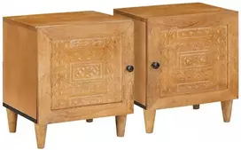 Šalia lovos spintelė 2 pcs Šviesiai rudas 80 x 50 x 40 cm