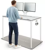 Elektrinis Reguliuojamo Aukščio Stalas Desktronic HomeMax Baltas/Baltas, 160x80cm, Keturi varikliai, Magnetinis kabelių laikiklis
