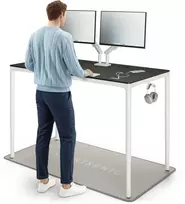 Elektrinis Reguliuojamo Aukščio Stalas Desktronic HomeMax Baltas/Juodas, 160x80cm, Keturi varikliai, Magnetinis kabelių laikiklis