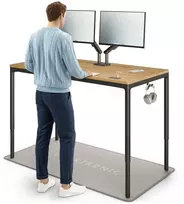 Elektrinis Reguliuojamo Aukščio Stalas Desktronic HomeMax Juodas/Ąžuolas, 160x80cm, Keturi varikliai, Magnetinis kabelių laikiklis