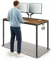 Elektrinis Reguliuojamo Aukščio Stalas Desktronic HomeMax Juodas/Riešutmedis, 160x80cm, Keturi varikliai, Magnetinis kabelių laikiklis