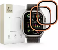 „Tech-Protect“ 2 grūdinto stiklo pakuotė, skirta „Apple Watch Ultra 49mm“ – oranžinis