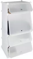 Relaxdays Plastikinė batų spintelė su 4 skyriais