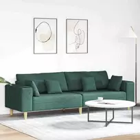 Sofa su pagalve Tamsiai žalia 250 x 77 x 76 cm audinys