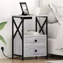 Šalia lovos spintelė 2 pcs Pilkas Sonoma 40 x 31 x 60 cm