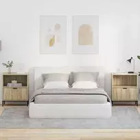 Šalia lovos spintelė 2 pcs Sonoma ąžuolas 49 x 36 x 61 cm