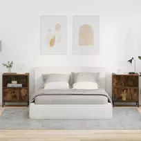 Šalia lovos spintelė 2 pcs Dūminio ąžuolo 49 x 36 x 61 cm