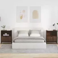 Šalia lovos spintelė 2 pcs ruda ąžuolo 49 x 36 x 61 cm