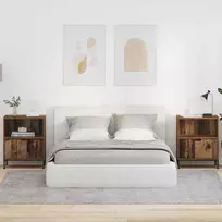 Šalia lovos spintelė 2 vnt. Sena mediena 49 x 36 x 61 cm