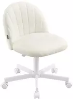 Songmics Kėdė su Fleece Apmušalu Kreminės Spalvos