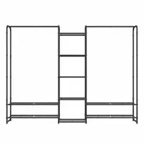 Songmics Drabužių stovas iš plieno su lentynomis 29 x 182,4 x 158,4 cm