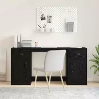 Stalas su spintele su stalčių Juodas ąžuolas 154,5 x 50 x 75 cm