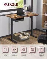 Reguliuojamo aukščio rašomasis stalas 60 x 120 cm vintažinės rudos-juodos spalvos