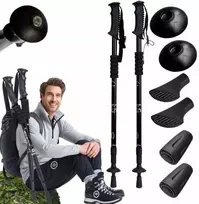Trekking ir šiaurietiško ėjimo (Nordic Walking) teleskopinės aliuminės lazdos