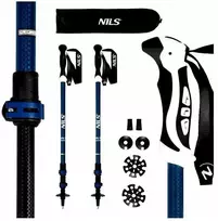 NILS Nordic Walking teleskopinės sulankstomos lazdos, reguliuojamos