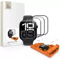 Apsauginis stiklas Tech-Protect EASY SET FLEX+ 3-pack Apple Watch 10 / 11 (46 mm) juodos spalvos