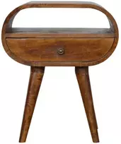 Artisan Furniture Riešutmedžio naktinis staliukas su 1 stalčiumi