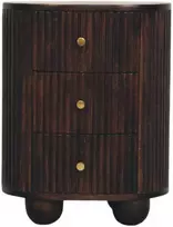 Artisan Furniture Lenktas naktinis staliukas su 3 stalčiais