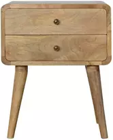 Artisan Furniture Lenktas Ąžuolo naktinis staliukas