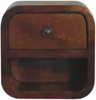 Artisan Furniture Lenktas Riešutmedžio Mini naktinis staliukas